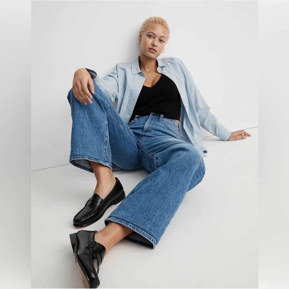 Madewll Curvy Perfect Vintage Wide-Leg Crop Jean in Cresslow Wash
